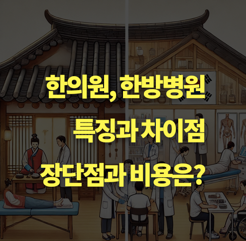 한의원과 한방병원, 차이점과 특징 그리고 장단점은? 비용,가격,치료 방법.