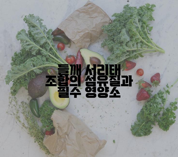 들깨 서리태 조합의 섬유질과 필수 영양소
