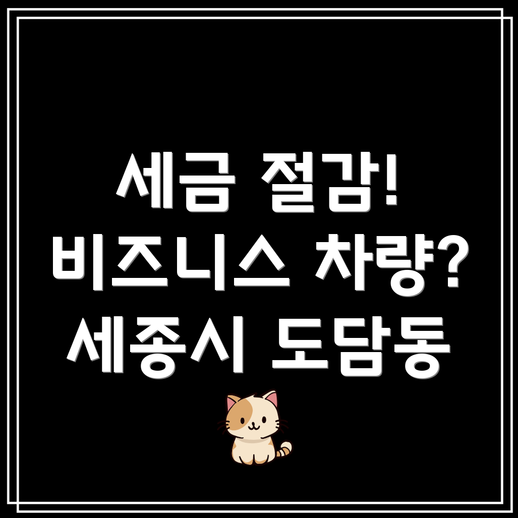 세종시 비즈니스 차량 세금 절감