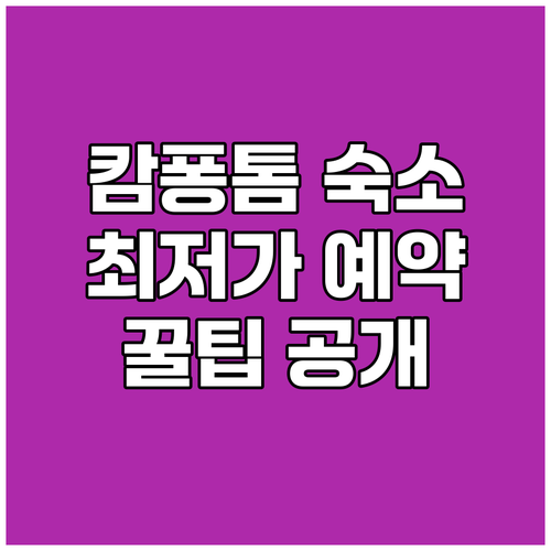 캄퐁톰 숙소 예약 전 필독 가이드 최