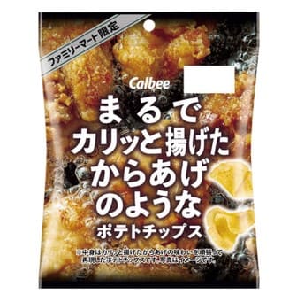 &#39;갈비 닭 튀김맛 포테이토 칩&#39;이라고 일본어로 적혀있는 상품의 표지