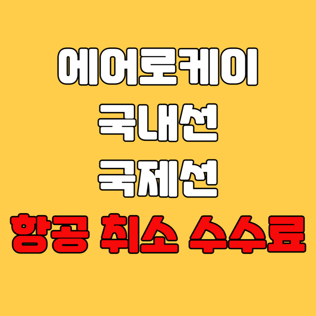 에어로케이 항공 취소 수수료 사진