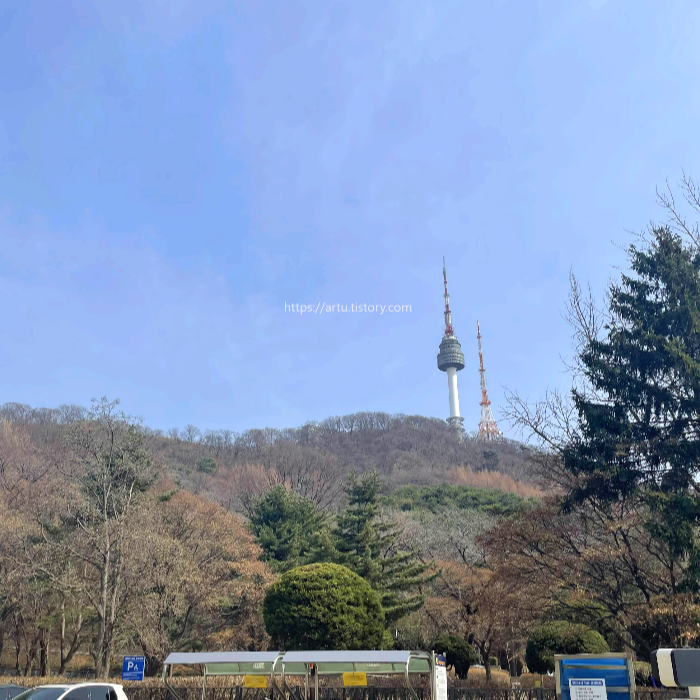 남산도서관에서 남산타워 바라본 사진