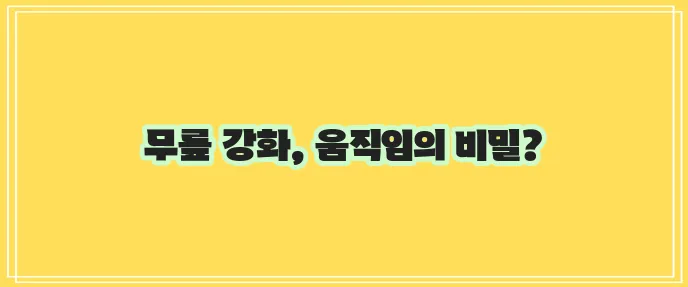 무릎 강화에 좋은 운동