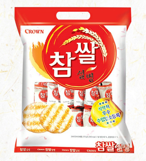  쌀과자 브랜드별 칼로리 / 크라운, 미왕, 오리온, 홈플러스