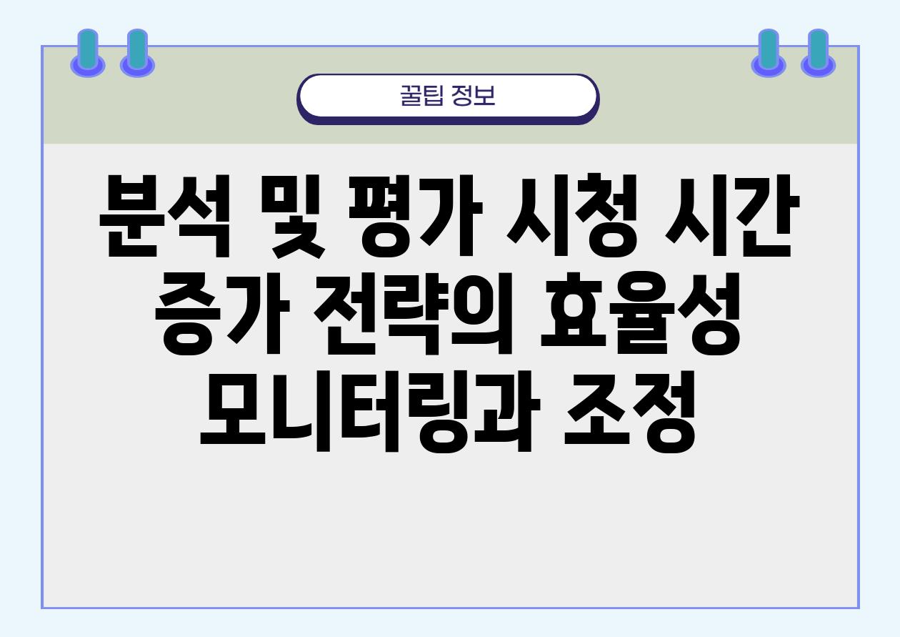 분석 및 평가 시청 시간 증가 전략의 효율성 모니터링과 조정