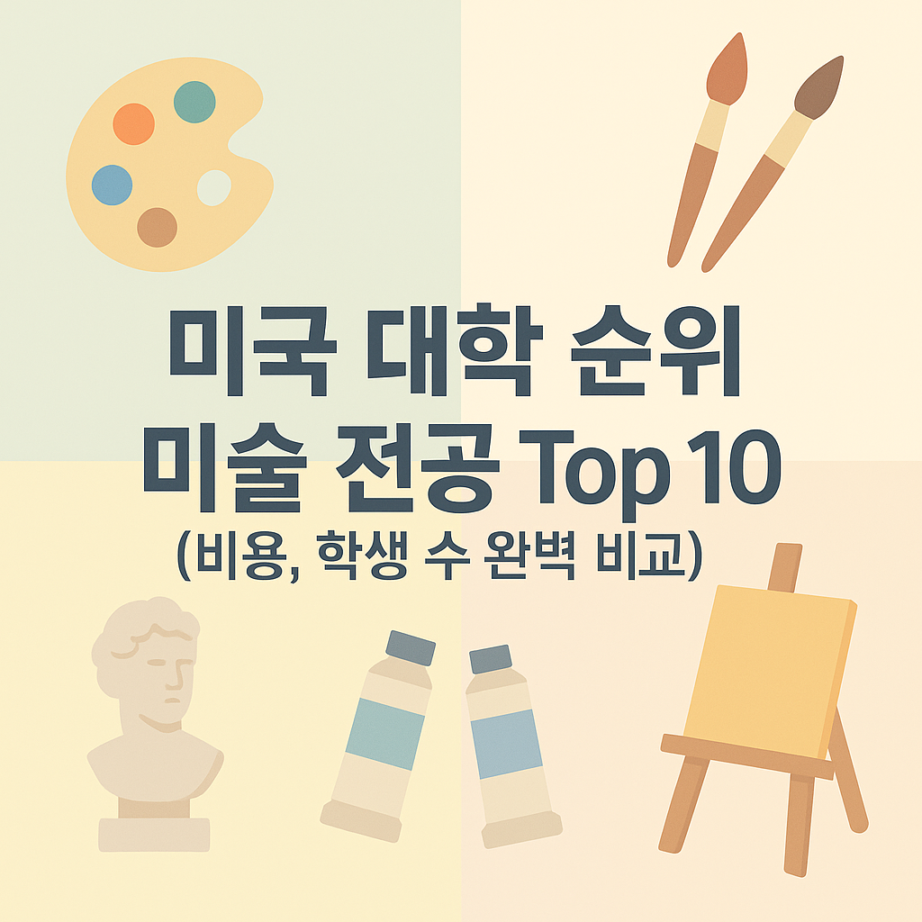 미국 대학 순위-미술 전공 TOP 10 (비용, 학생 수 완벽 비교) 이미지
