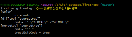 글로벌 설정 파일 확인
