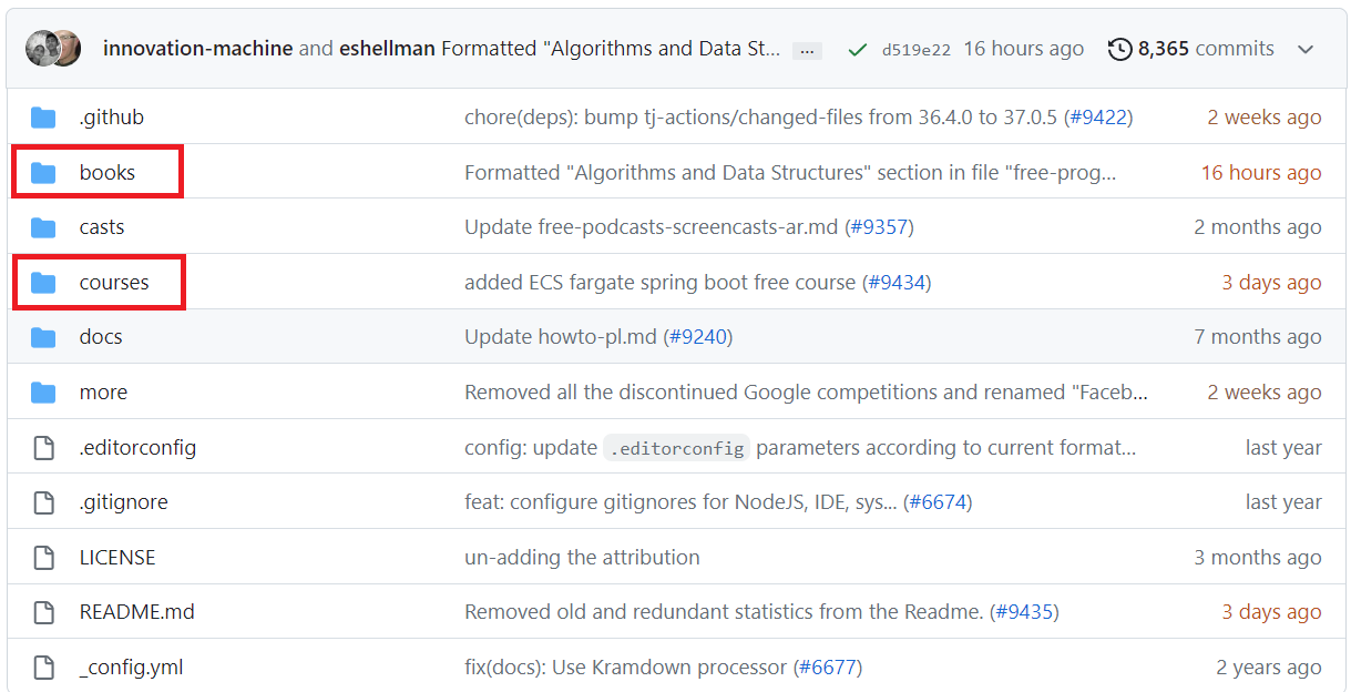FreeProgramming repository git welcome page