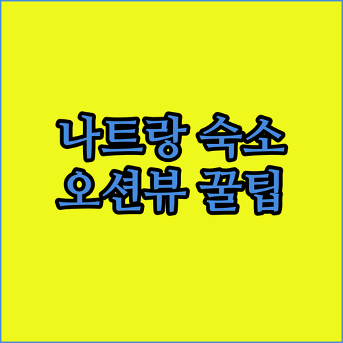 나트랑 빈푸옥 아파트먼트🏖️ 숨겨진 