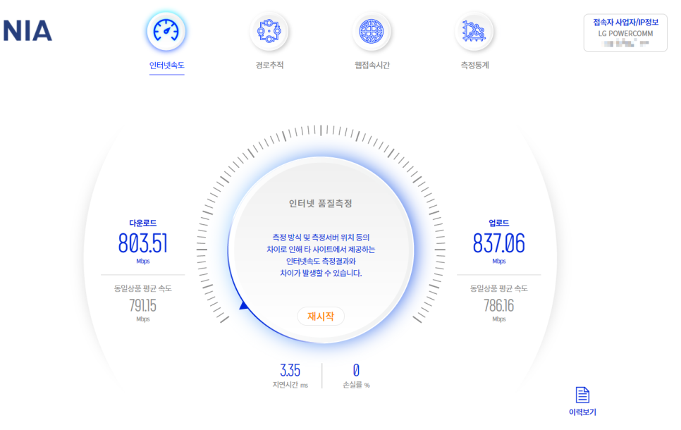 인터넷 속도측정 방법 인터넷 속도측정 방법및 느릴 10