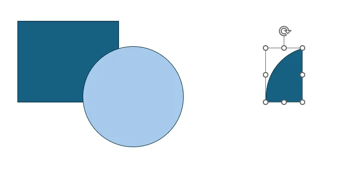 ppt에서 두 도형을 교차한 모습