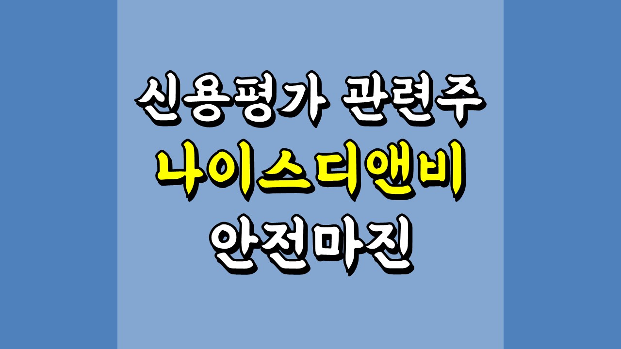  나이스디앤비 - 안전마진, 신용평가 관련주