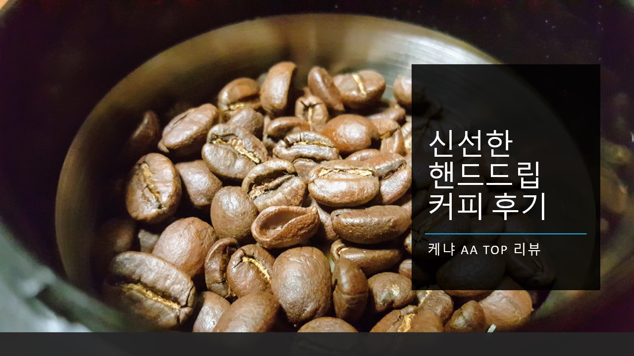  신선한 케냐 AA TOP 원두를 갈아서 핸드드립 커피로 맛있게 내려먹은 후기, 추천 리뷰 (죠커피 케냐 원두)