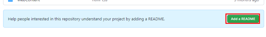 1. Add a README 클릭!!