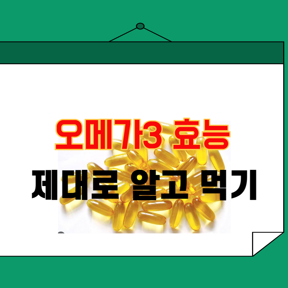 오메가3 효능, 제대로 알고 먹읍시다