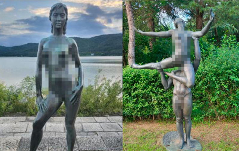 이번에 철거된 경주 보문단지 나체조각상 2점