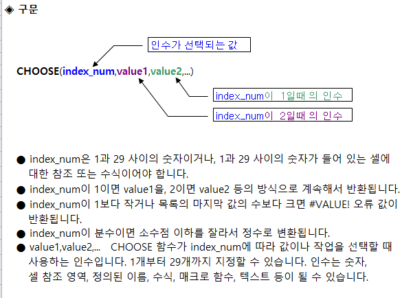  [Excel] 직장 생활에 꼭 필요한 CHOOSE 함수 및 응용 사용방법