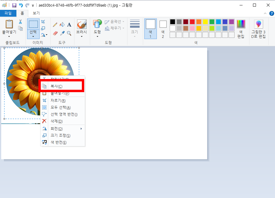 그림판 사진 동그랗게 자르기 1분이면 가능