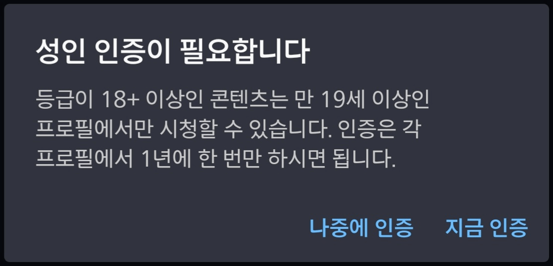 디즈니플러스 성인인증