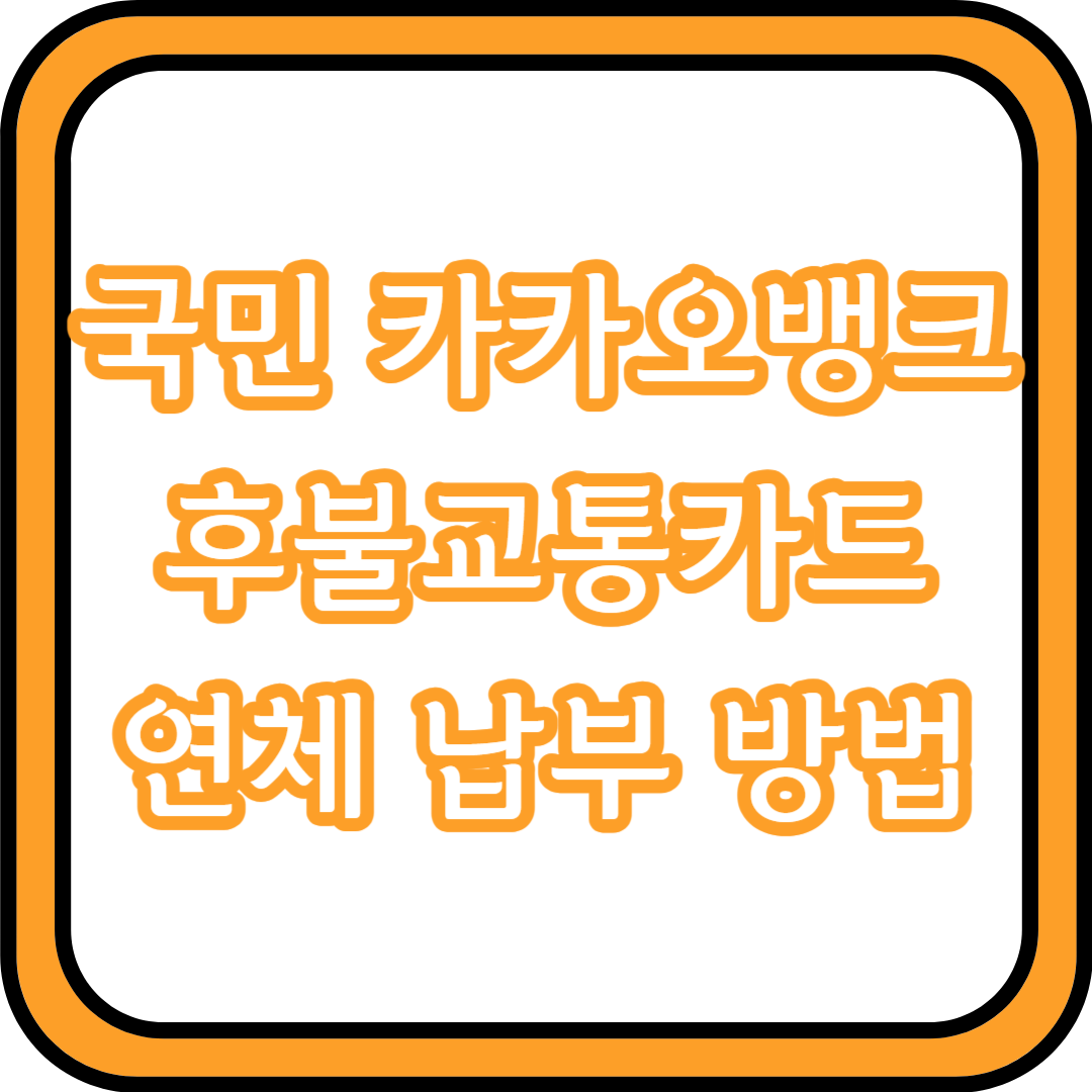  국민(카카오뱅크) 후불교통카드 연체 납부 방법 궁금증 해결