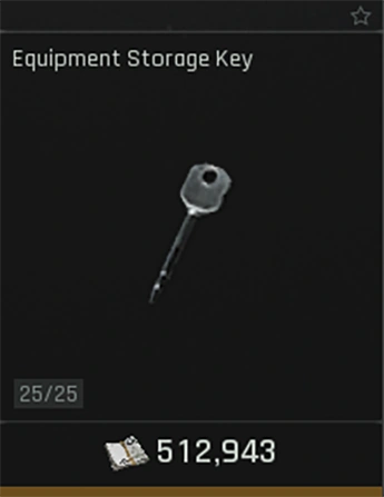 Equipment Storage Key