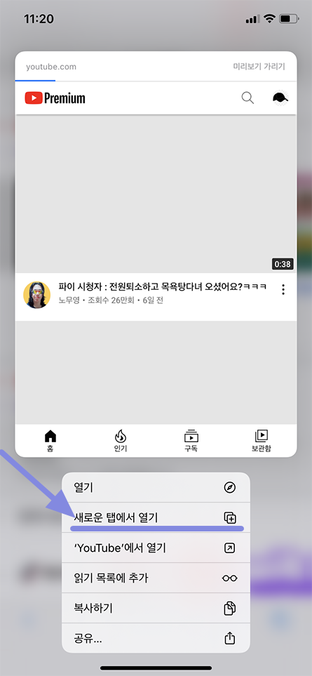 아이폰 유튜브 브라우저 / 애플리케이션 실행 선택하는 방법 :: 소스