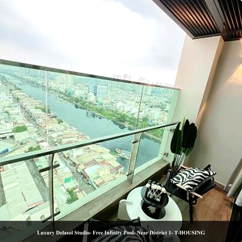 Luxury Delasol Studio- Free Infinity Pool- Near District 1- T-HOUSING_5