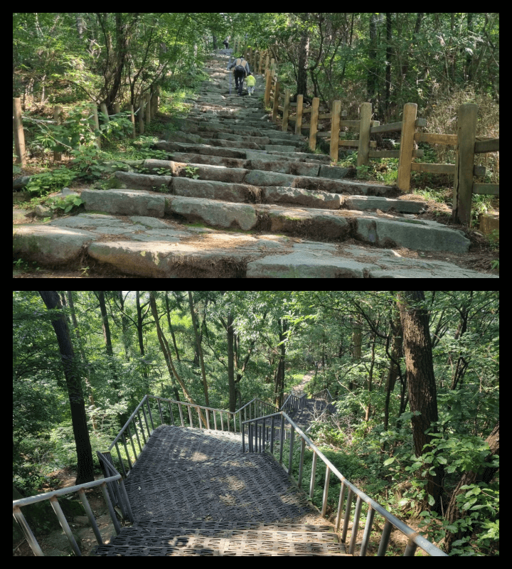 미륵산 계단