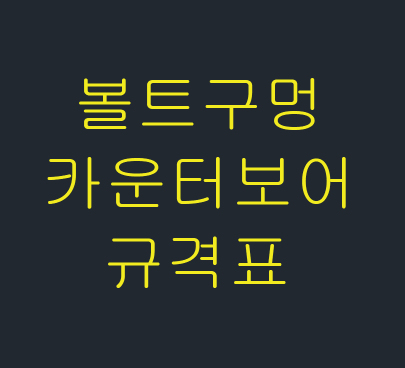  볼트구멍, 카운터보어 규격