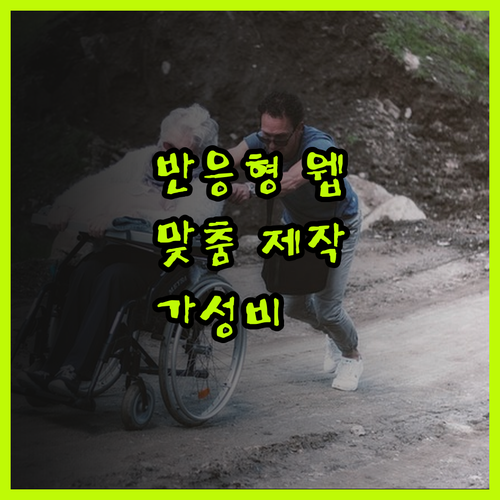 맞춤형 반응형 웹, 합리적인 가격으로