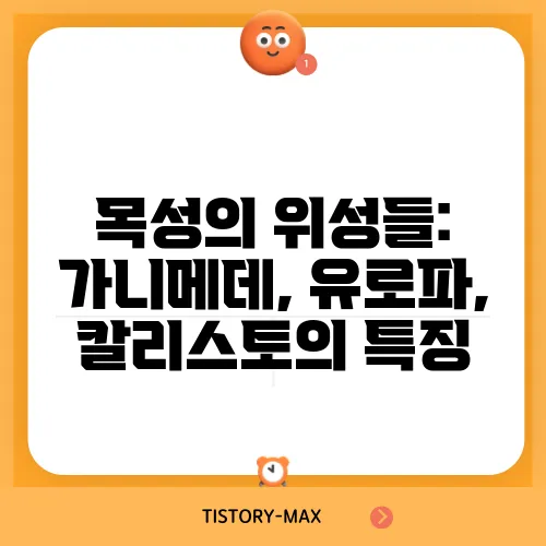 목성의 위성들: 가니메데, 유로파, 칼리스토의 특징