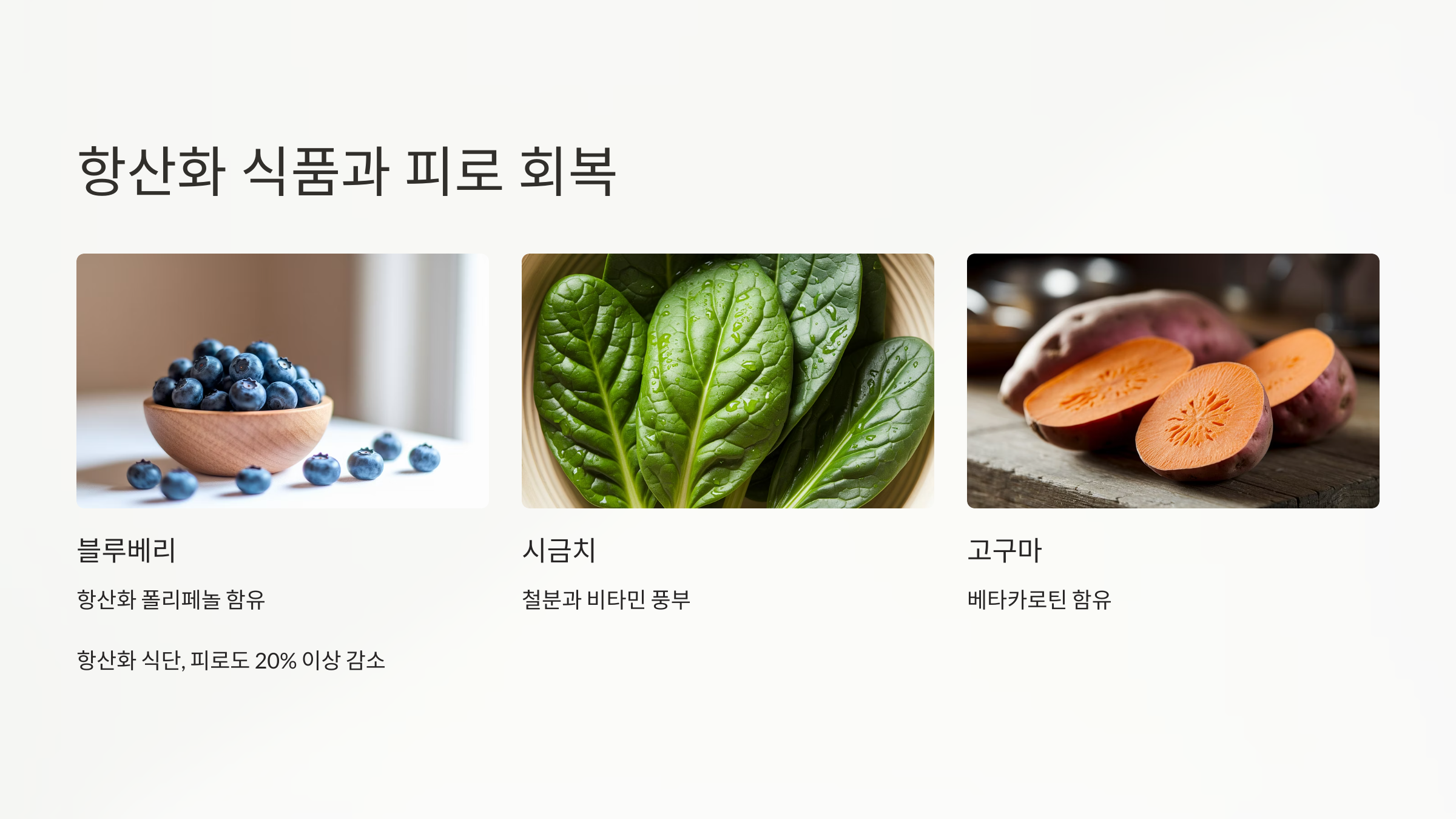 항산화 식품과 피로 회복