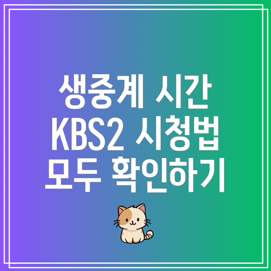 팔레스타인 전 생중계 시간과 KBS2 시청 방법은