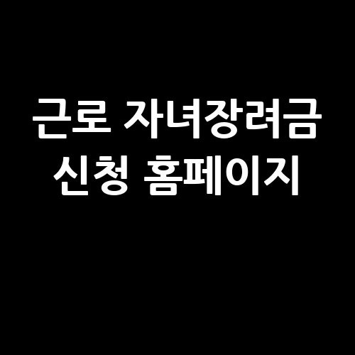근로 자녀장려금 신청 홈페이지