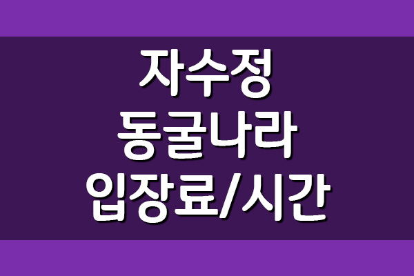  울산 자수정 동굴나라 입장료 및 이용시간 안내