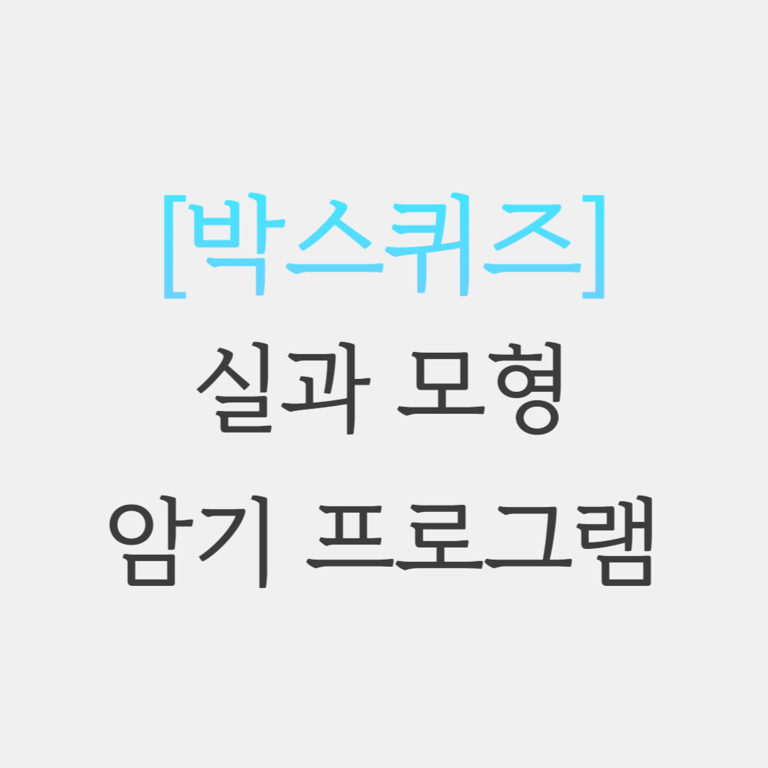  초등임용 실과 모형 박스 퀴즈