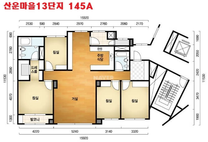 판교-산운마을-13단지-115타입-145A-평면도