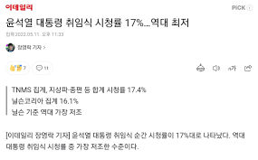  436만명이 본 윤석열 대통령 취임식.. 역대 최저 시청률일까