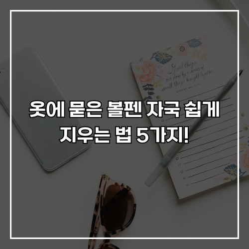 옷에 묻은 볼펜 자국 쉽게 지우는 법 5가지! 효과 만점 꿀팁 모음