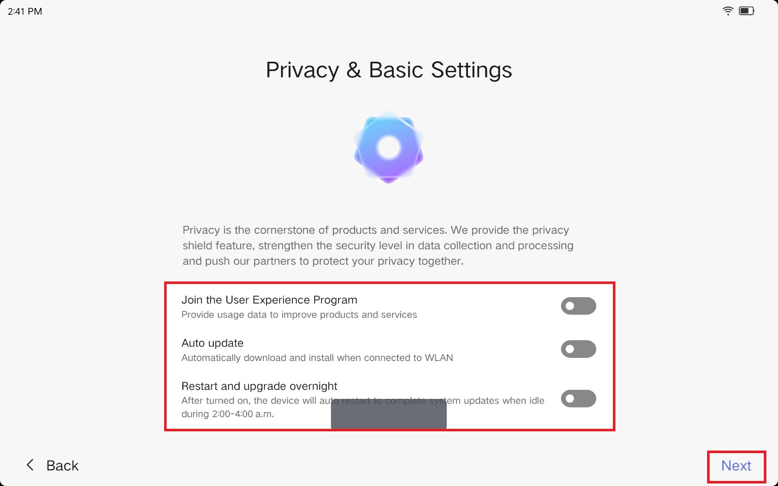 Privacy & Basic Settings