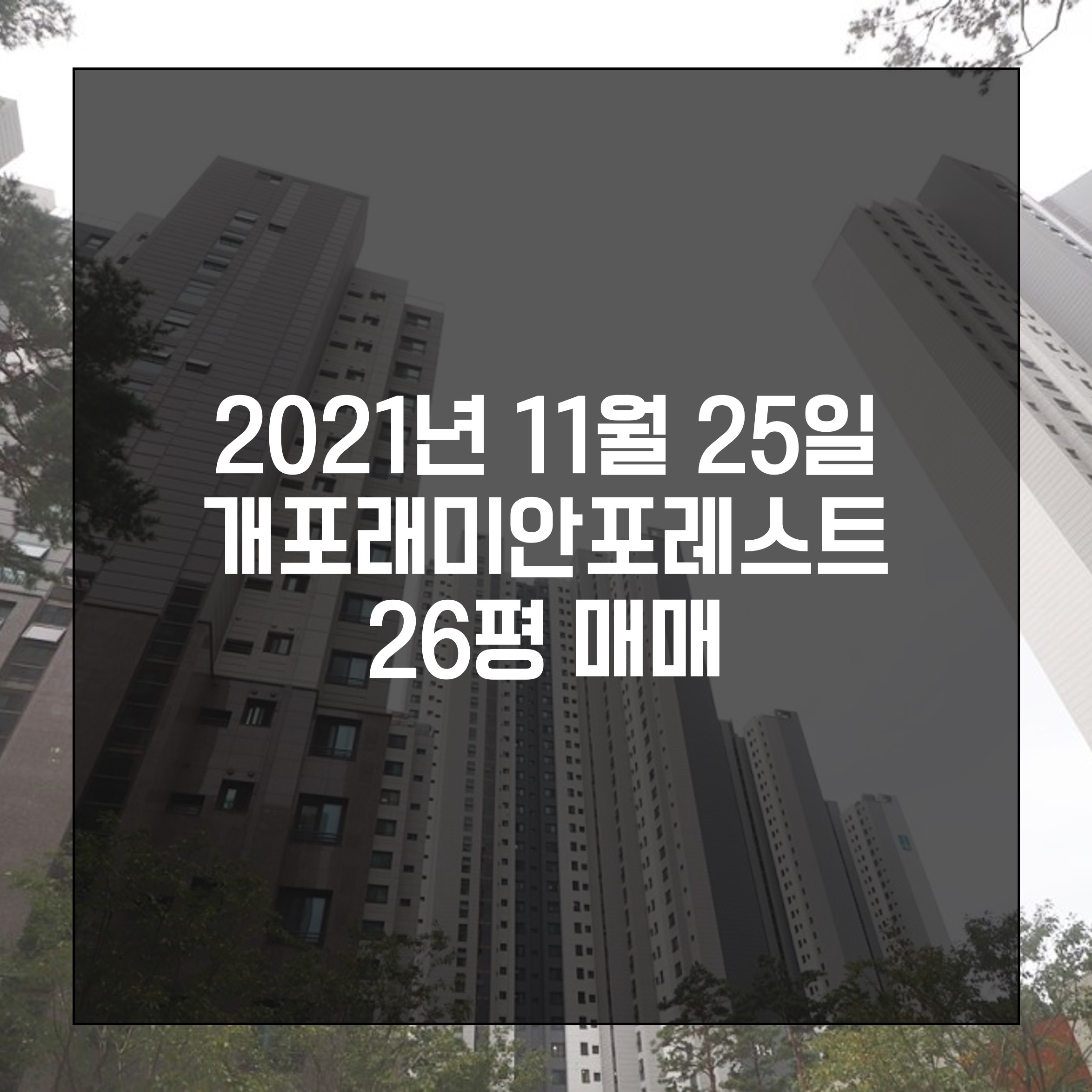  2021년 11월 25일 개포래미안포레스트 26평 매매 정보