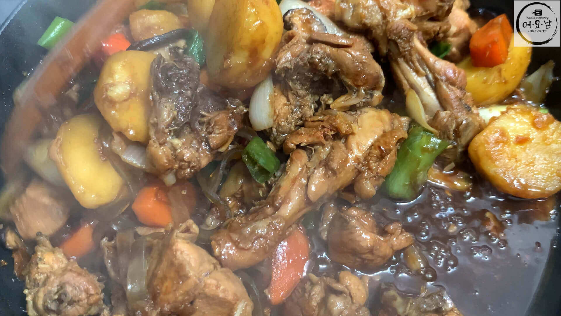 간장찜닭_당면익히면서졸이기