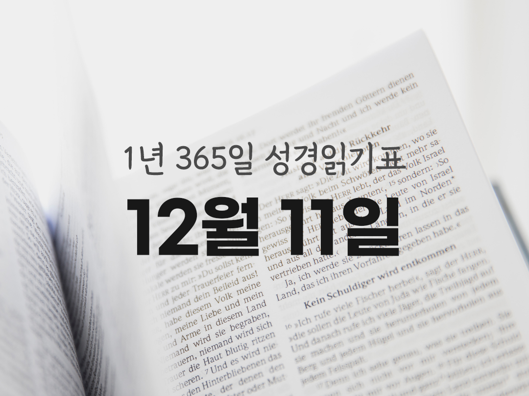 1년 365일 성경읽기표 12월 11일 테살로니카1서 성경읽기 진도표 다운로드