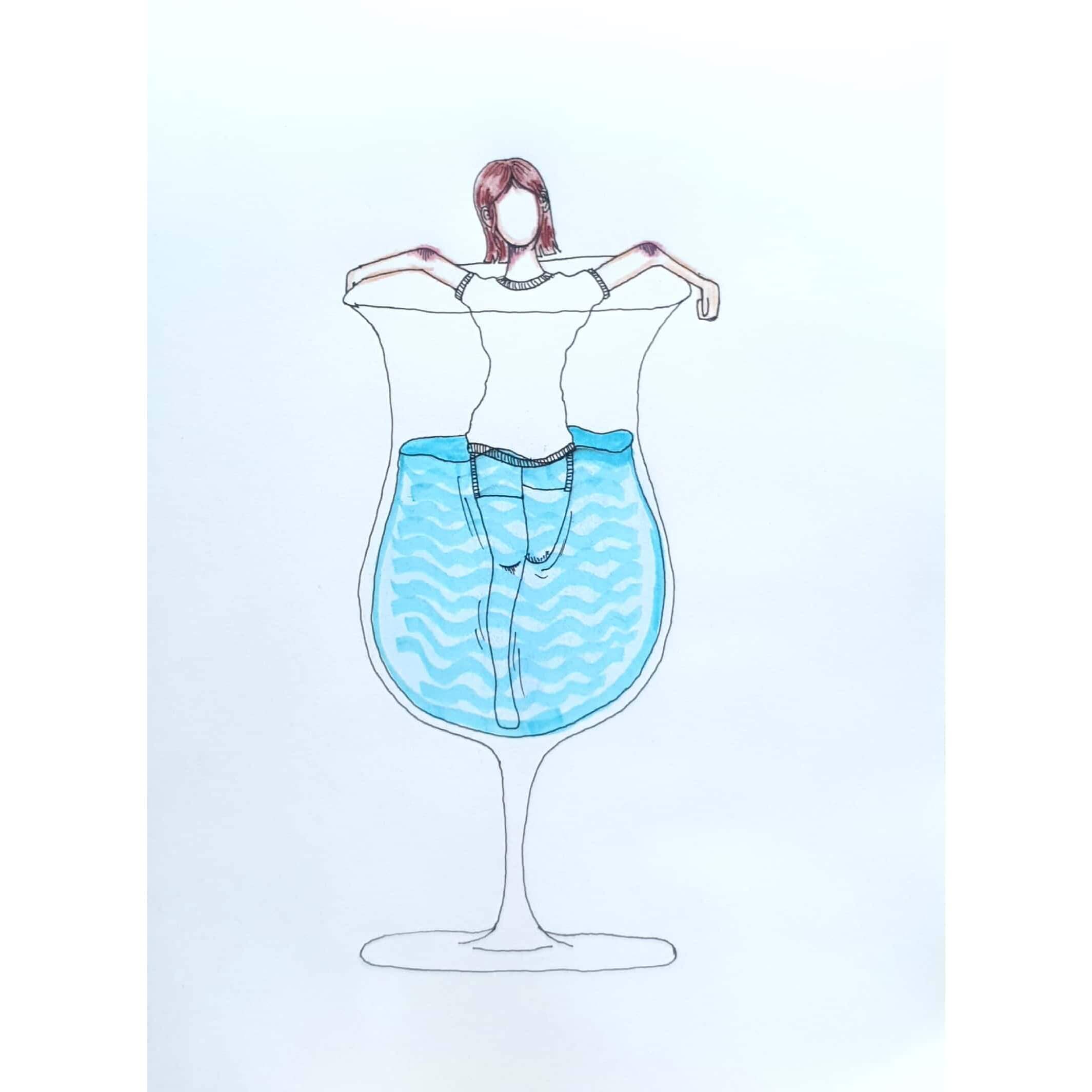  Rest in Glass 유리 안의 휴식 / 일러스트 그림 드로잉 / 추상화 그리기