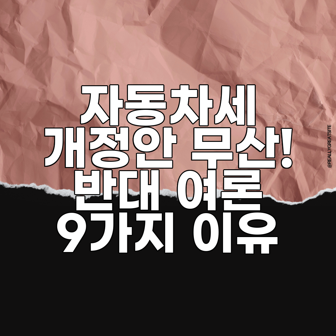 자동차세 개정안 무산! 반대 여론 9가지 이유