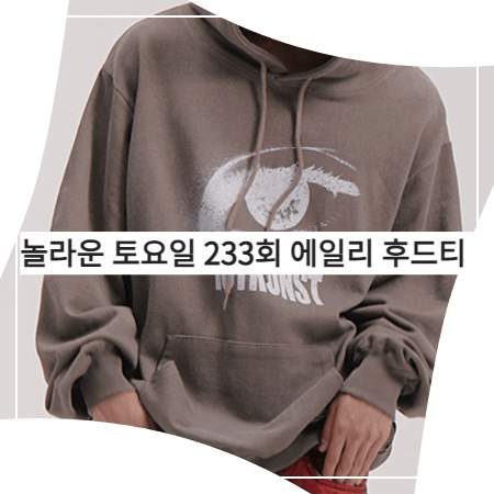  놀라운 토요일 (233회) 에일리 후드티 _ 이스트쿤스트 빈티지 브라운 후드티 (에일리 패션)