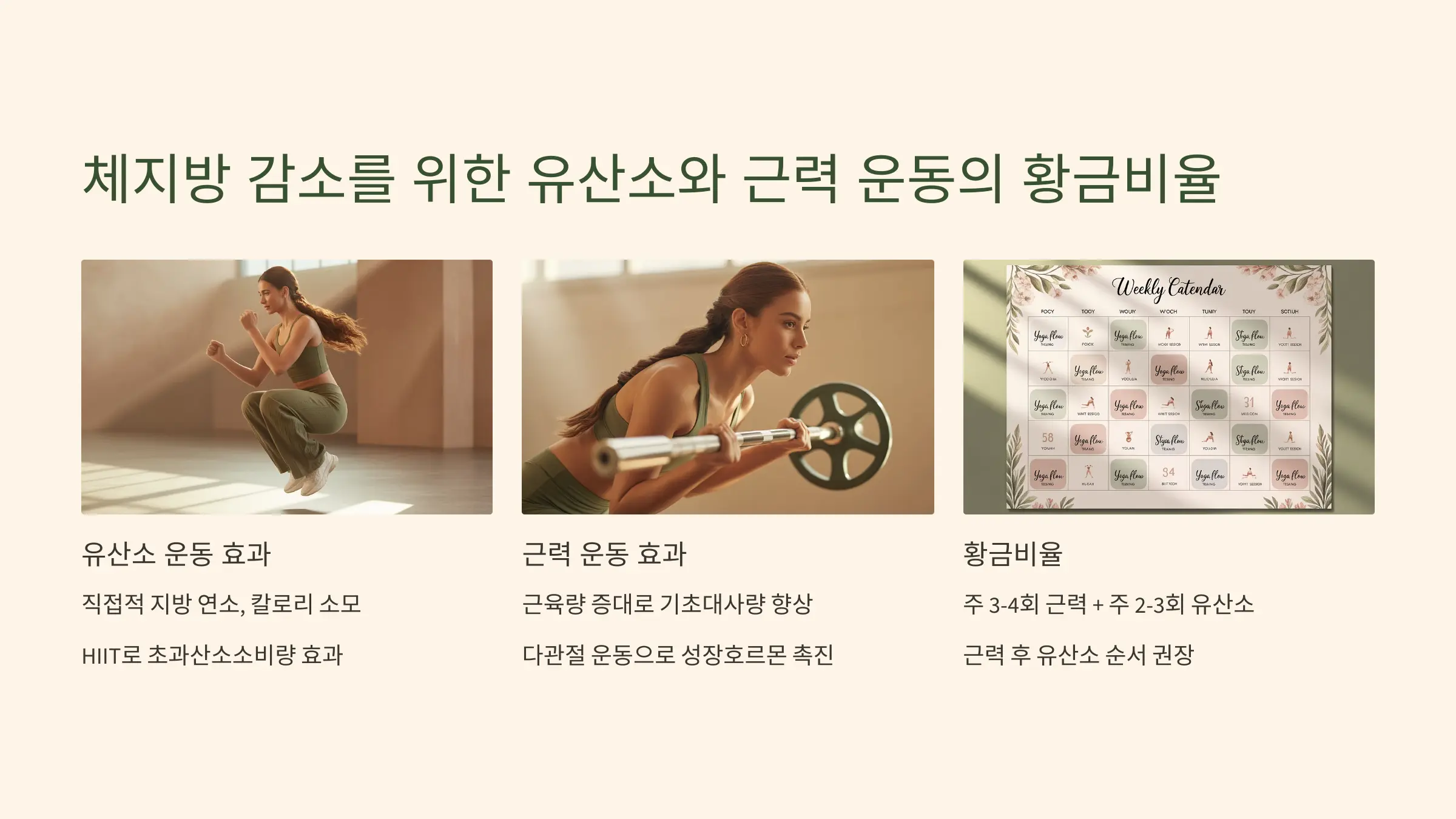 체지방 감소를 위한 유산소와 근력 운동의 황금비율