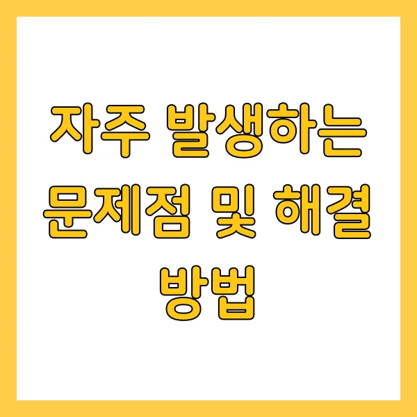 자주 발생하는 문제점 및 해결 방법