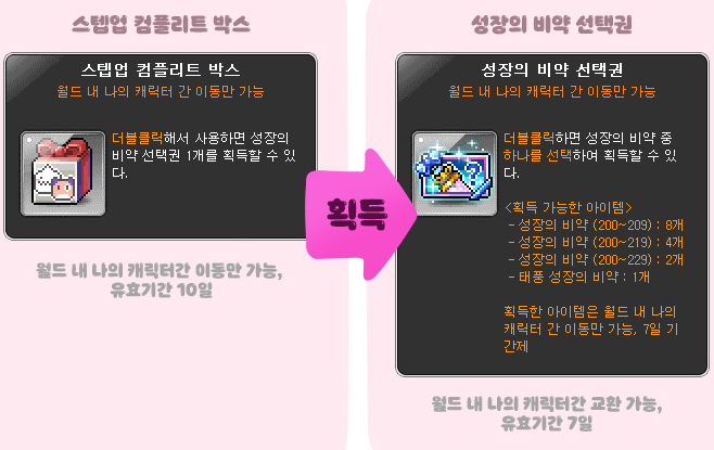 메이플 성장의비약 선택권으로 플레이어 대박 유도하기